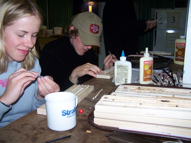 working on cores in the lab