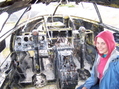 inside the downed plane