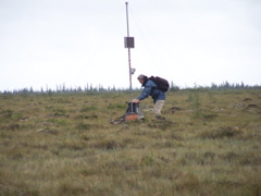 Pete checking his met station