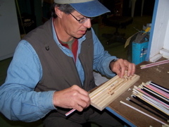 placing cores in mounting trays